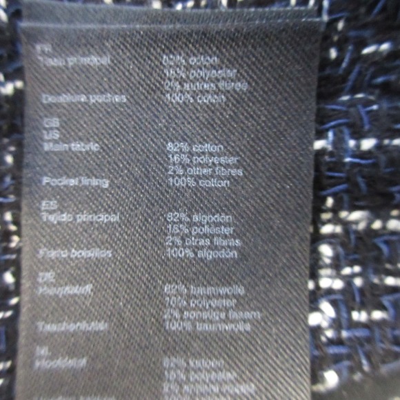 Maje Tweed Wide Leg Dress Pants Trousers Women 38 L Blue Cotton Boho Office 510 - Picture 4 of 11